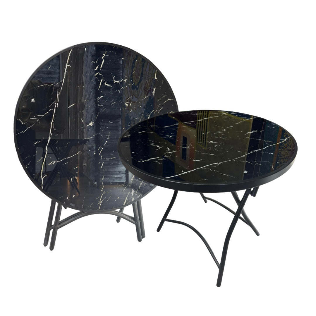 MESA REDONDA 70CM PLEGABLE VIDRIO