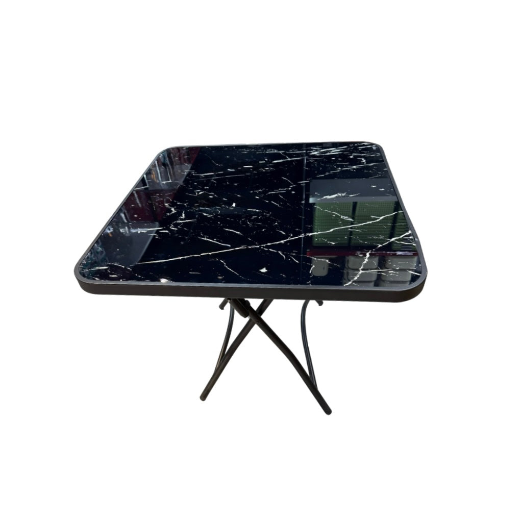 MESA CUADRADA 60CM PLEGABLE VIDRIO