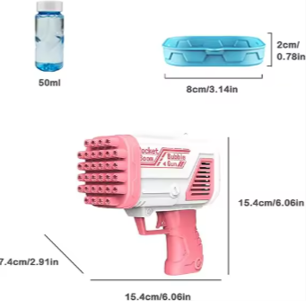 PISTOLA DE BURBUJAS 52 CAÑONES